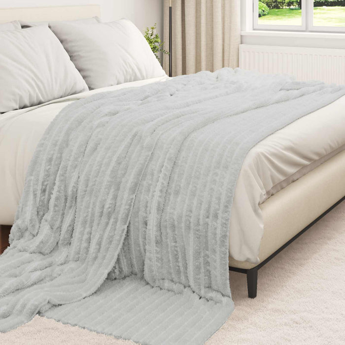Pături de aruncat 6 pcs Gri 240 x 220 cm Molton - WALTI WALTI