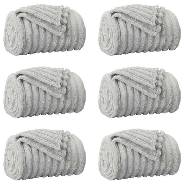 Pături de aruncat 6 pcs Gri 240 x 220 cm Molton - WALTI WALTI