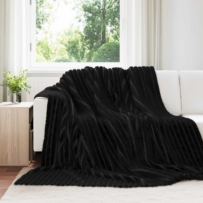 Pături de aruncat 6 pcs Negru 240 x 220 cm Molton - WALTI WALTI