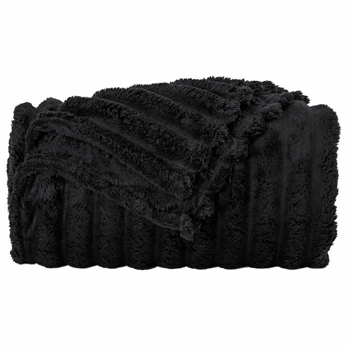 Pături de aruncat 6 pcs Negru 240 x 220 cm Molton - WALTI WALTI