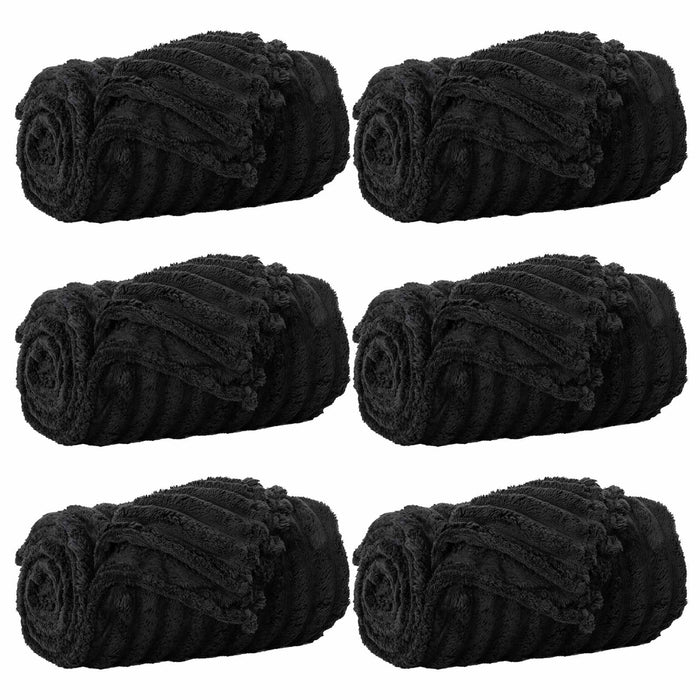 Pături de aruncat 6 pcs Negru 270 x 240 cm Molton - WALTI WALTI