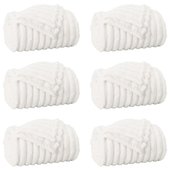 Pături de aruncat 6 pcs Alb 240 x 220 cm Molton - WALTI WALTI