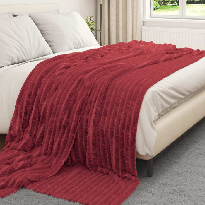 Pături de aruncat 6 pcs Roșu Bordeaux 240 x 220 cm Molton - WALTI WALTI