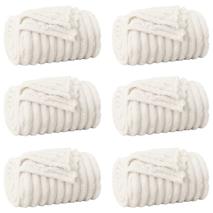 Pături de aruncat 6 pcs Crem 200 x 150 cm Molton - WALTI WALTI