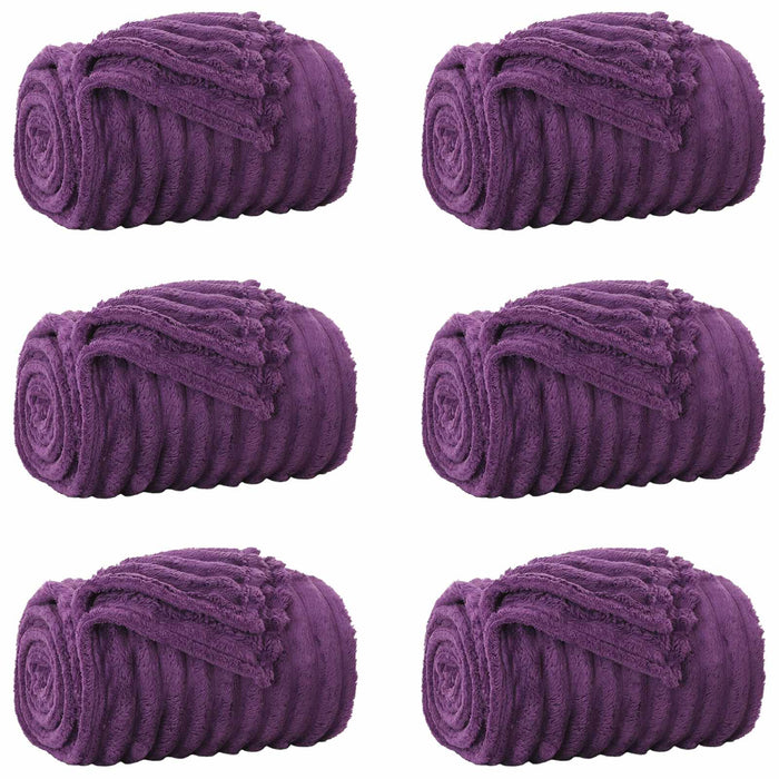 Pături de aruncat 6 pcs Violet 150 x 130 cm Molton - WALTI WALTI