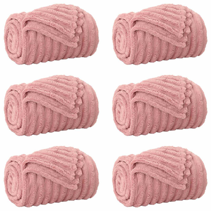 Pături de aruncat 6 pcs Roz 240 x 220 cm Molton - WALTI WALTI