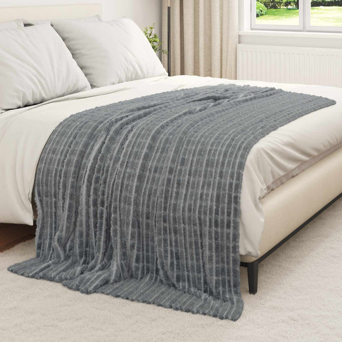 Pătura de aruncat Gri închis 200 x 150 cm Molton - WALTI WALTI