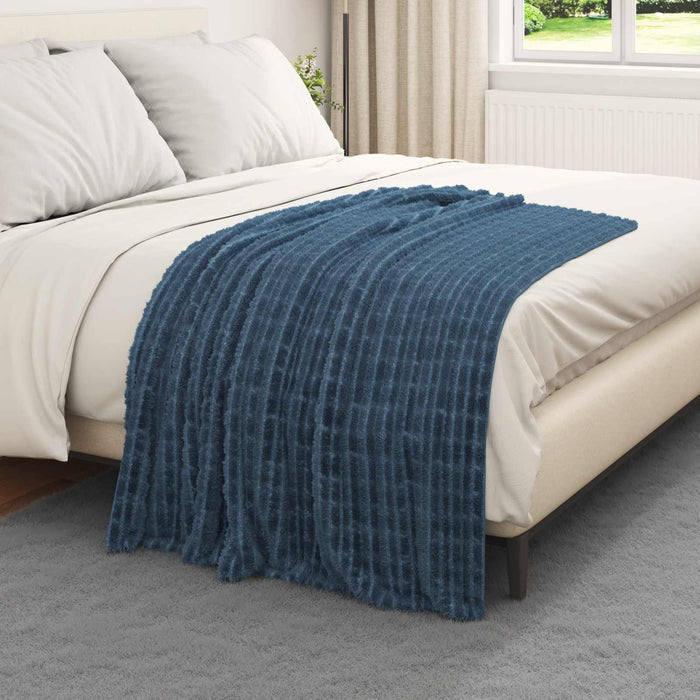 Pătura de aruncat Albastru marin 150 x 130 cm Molton - WALTI WALTI