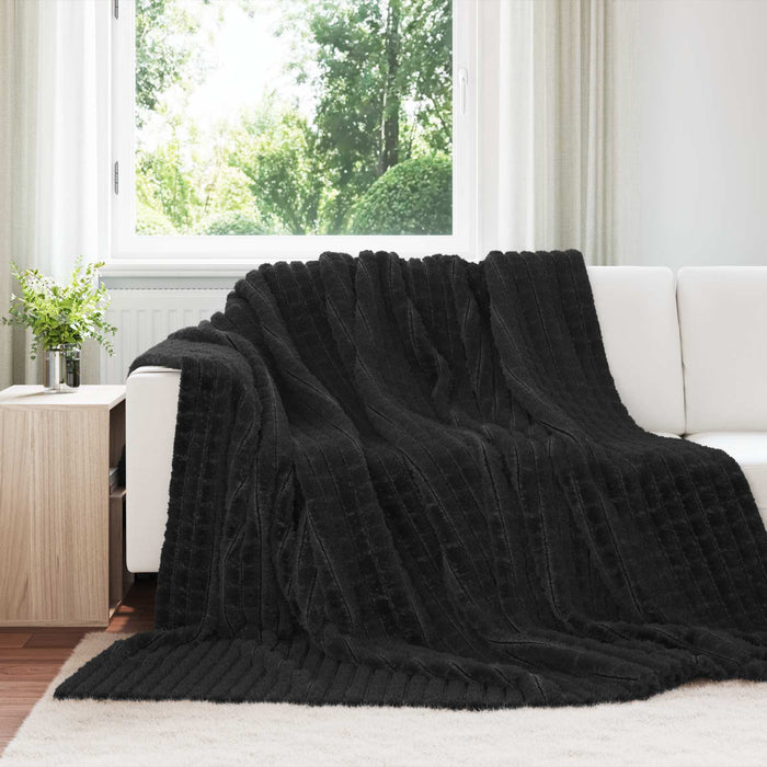 Pătura de aruncat Negru 240 x 220 cm Molton - WALTI WALTI