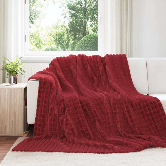 Pătura de aruncat Roșu Bordeaux 240 x 220 cm Molton - WALTI WALTI