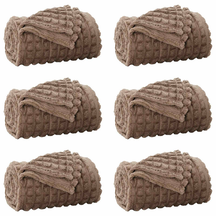 Pături de aruncat 6 pcs Culoare Cămilă 200 x 150 cm Molton - WALTI WALTI