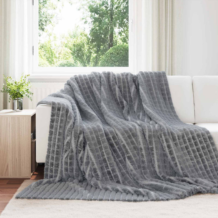 Pături de aruncat 6 pcs Gri închis 270 x 240 cm Molton - WALTI WALTI