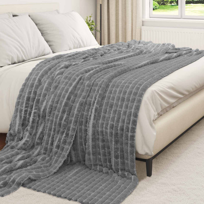 Pături de aruncat 6 pcs Gri închis 270 x 240 cm Molton - WALTI WALTI
