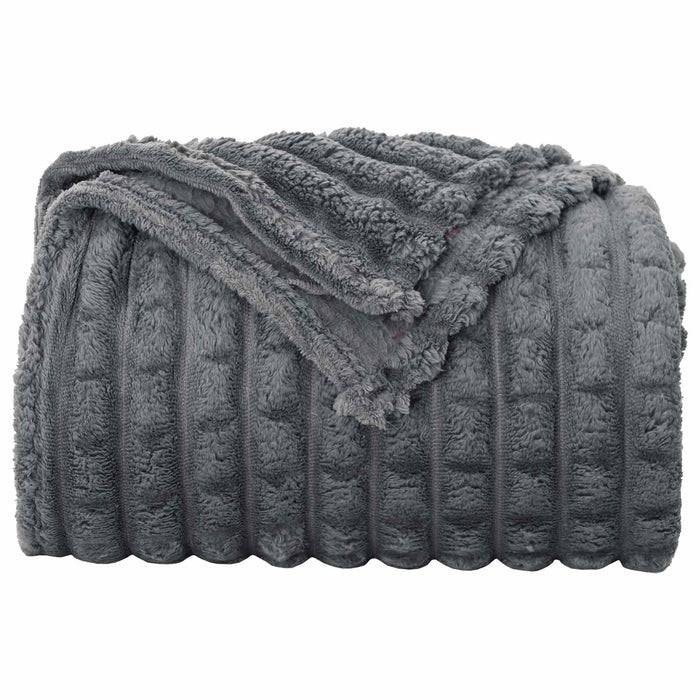 Pături de aruncat 6 pcs Gri închis 270 x 240 cm Molton - WALTI WALTI