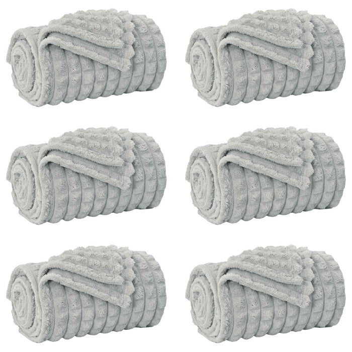 Pături de aruncat 6 pcs Gri 200 x 150 cm Molton - WALTI WALTI