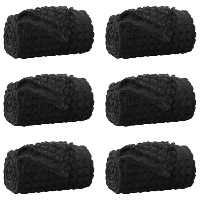 Pături de aruncat 6 pcs Negru 270 x 240 cm Molton - WALTI WALTI