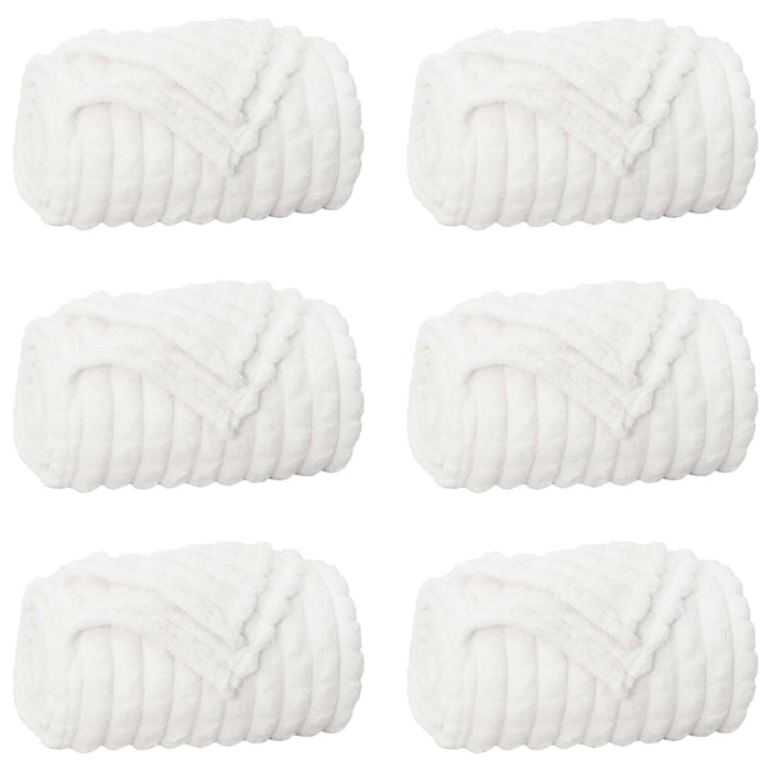 Pături de aruncat 6 pcs Alb 270 x 240 cm Molton - WALTI WALTI