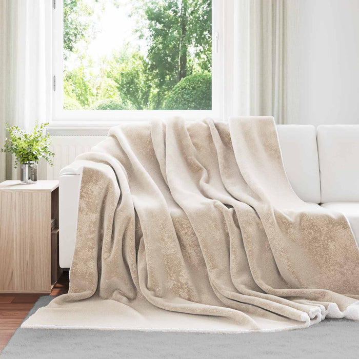 Pătura de aruncat Bej 220 x 240 cm Molton - WALTI WALTI