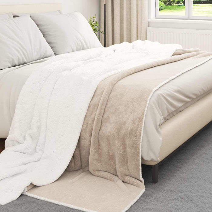 Pătura de aruncat Bej 220 x 240 cm Molton - WALTI WALTI