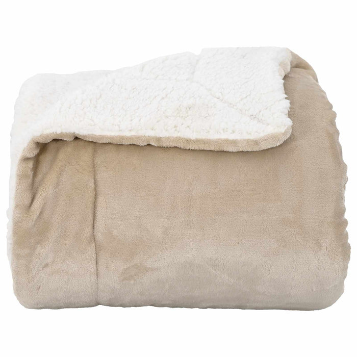 Pătura de aruncat Bej 220 x 240 cm Molton - WALTI WALTI