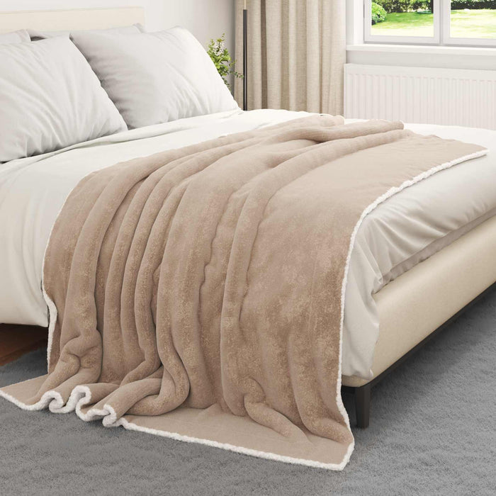 Pătura de aruncat Culoare Cămilă 150 x 200 cm Molton - WALTI WALTI