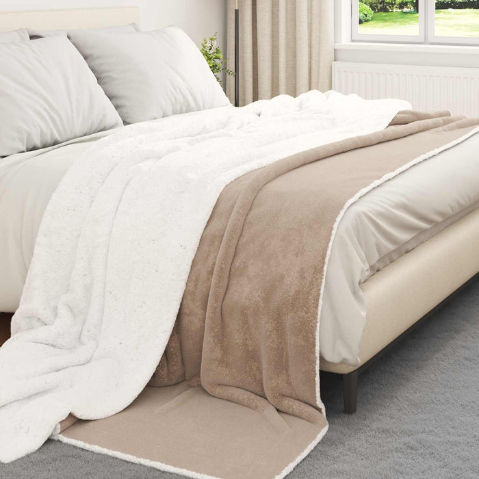 Pătura de aruncat Culoare Cămilă 220 x 240 cm Molton - WALTI WALTI
