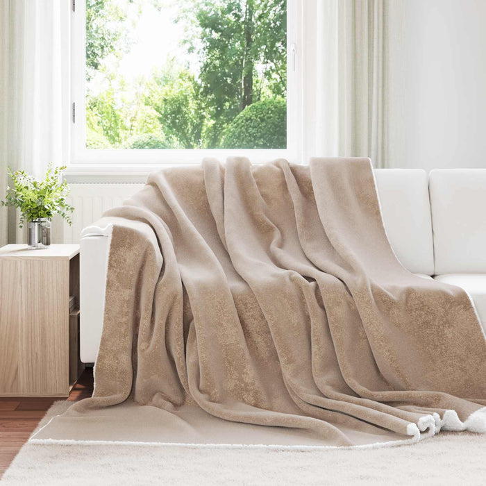 Pătura de aruncat Culoare Cămilă 240 x 270 cm Molton - WALTI WALTI