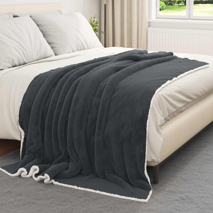 Pătura de aruncat Gri închis 150 x 200 cm Molton - WALTI WALTI