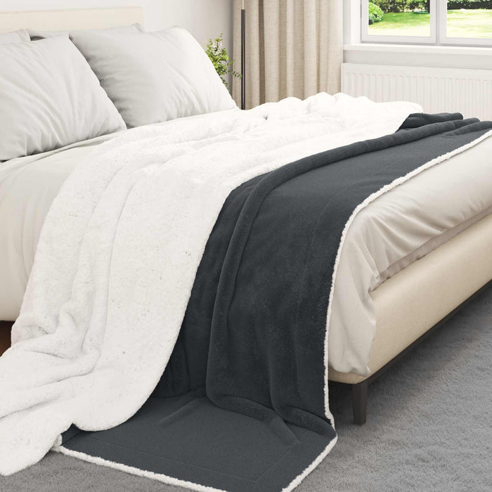 Pătura de aruncat Gri închis 240 x 270 cm Molton - WALTI WALTI