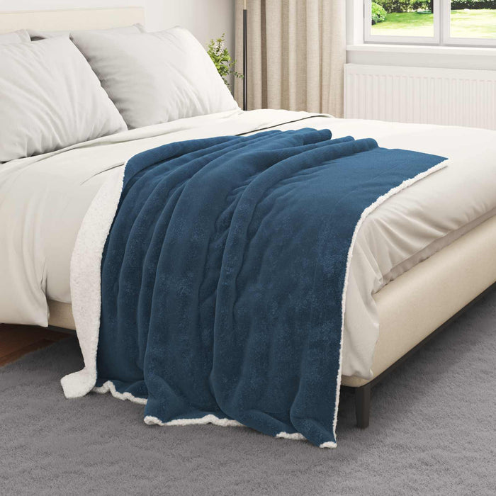 Pătura de aruncat Albastru marin 130 x 150 cm Molton - WALTI WALTI