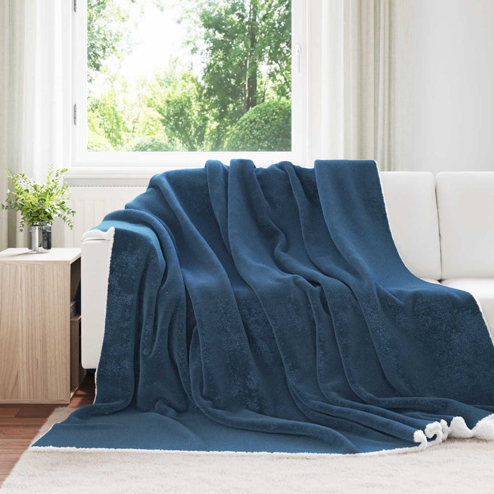 Pătura de aruncat Albastru marin 240 x 270 cm Molton - WALTI WALTI