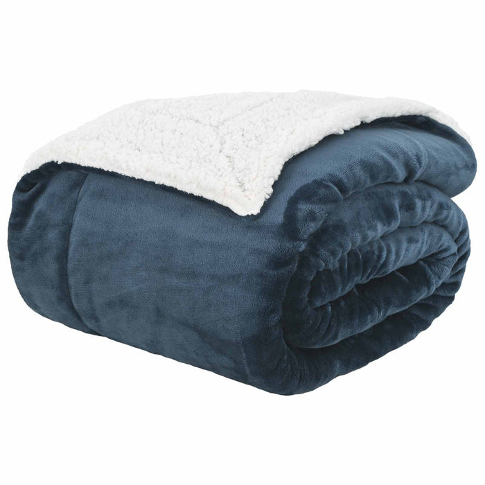 Pătura de aruncat Albastru marin 240 x 270 cm Molton - WALTI WALTI