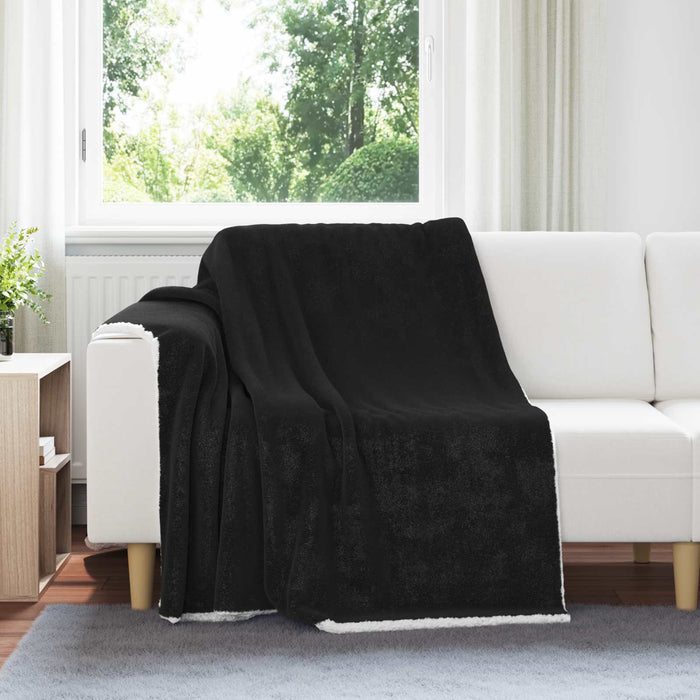 Pătura de aruncat Negru 150 x 200 cm Molton - WALTI WALTI
