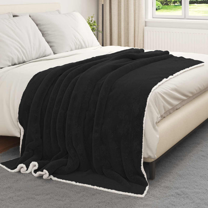 Pătura de aruncat Negru 150 x 200 cm Molton - WALTI WALTI