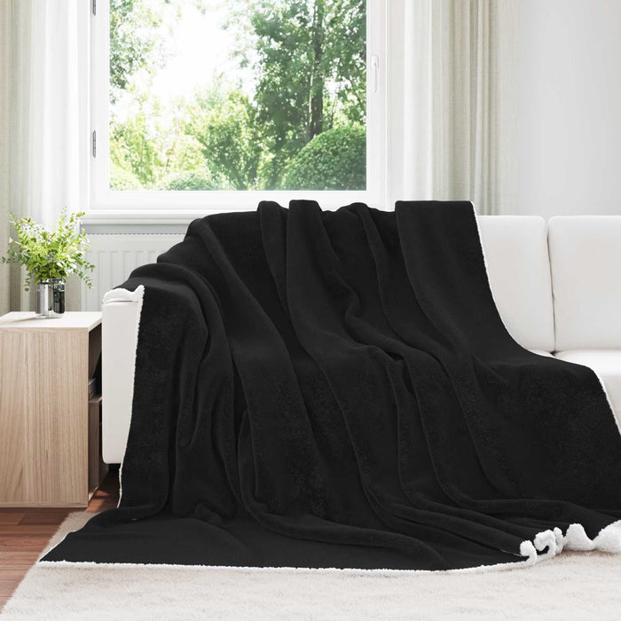 Pătura de aruncat Negru 240 x 270 cm Molton - WALTI WALTI