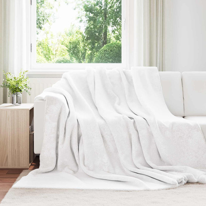 Pătura de aruncat Alb 240 x 270 cm Molton - WALTI WALTI