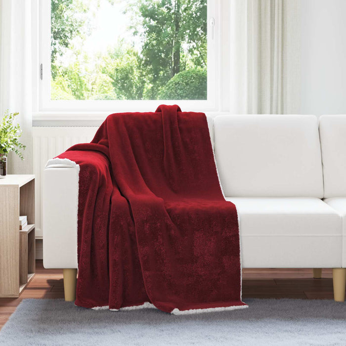 Pătura de aruncat Roșu Bordeaux 130 x 150 cm Molton - WALTI WALTI