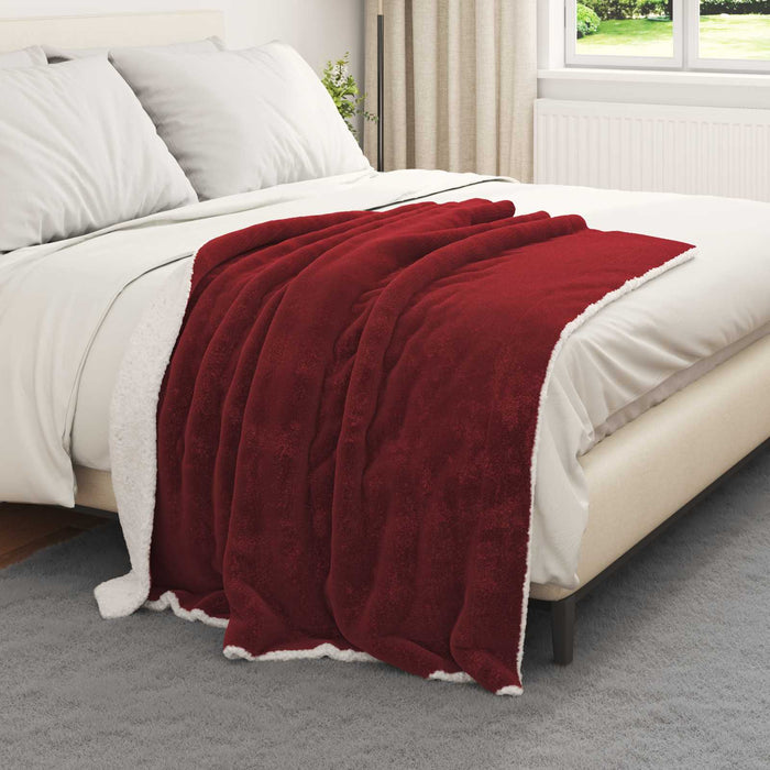 Pătura de aruncat Roșu Bordeaux 130 x 150 cm Molton - WALTI WALTI