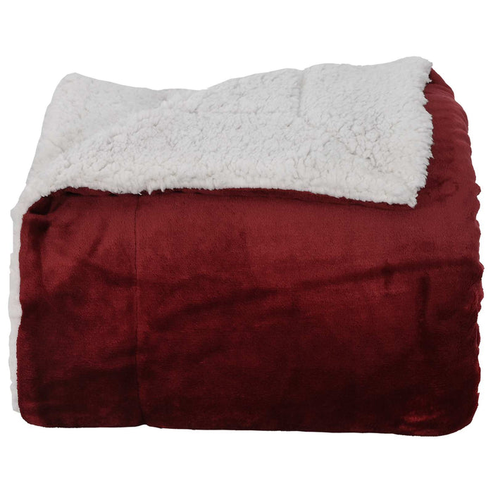 Pătura de aruncat Roșu Bordeaux 130 x 150 cm Molton - WALTI WALTI