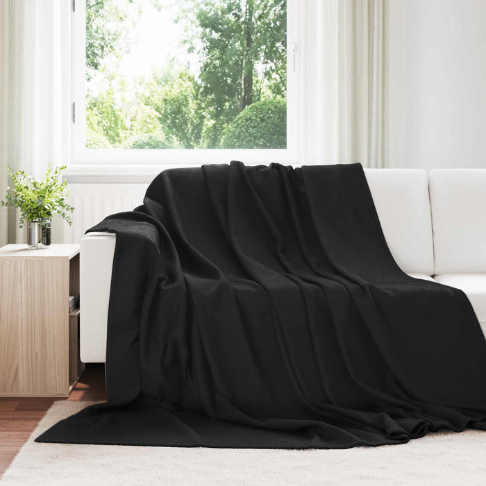 Pătura de aruncat Negru 240 x 220 cm Molton - WALTI WALTI