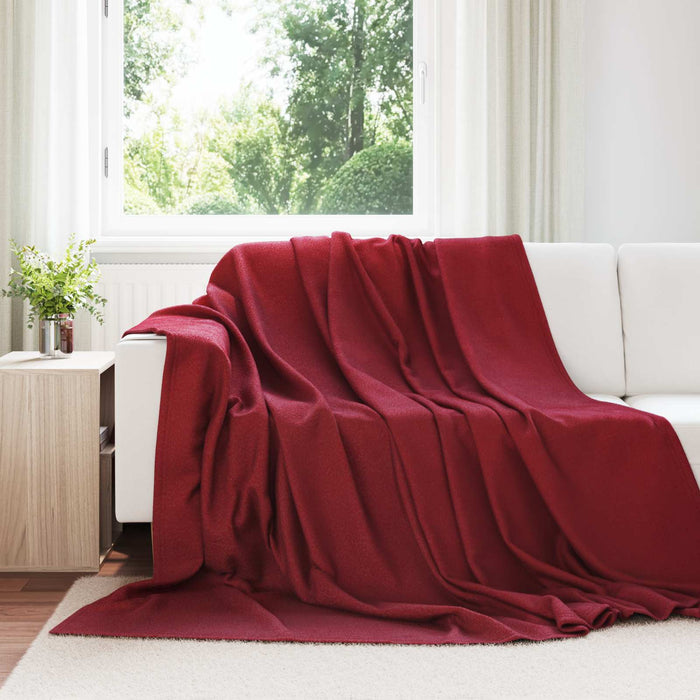 Pătura de aruncat Roșu Bordeaux 270 x 240 cm Molton - WALTI WALTI