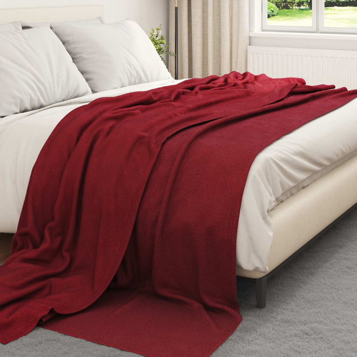 Pătura de aruncat Roșu Bordeaux 270 x 240 cm Molton - WALTI WALTI