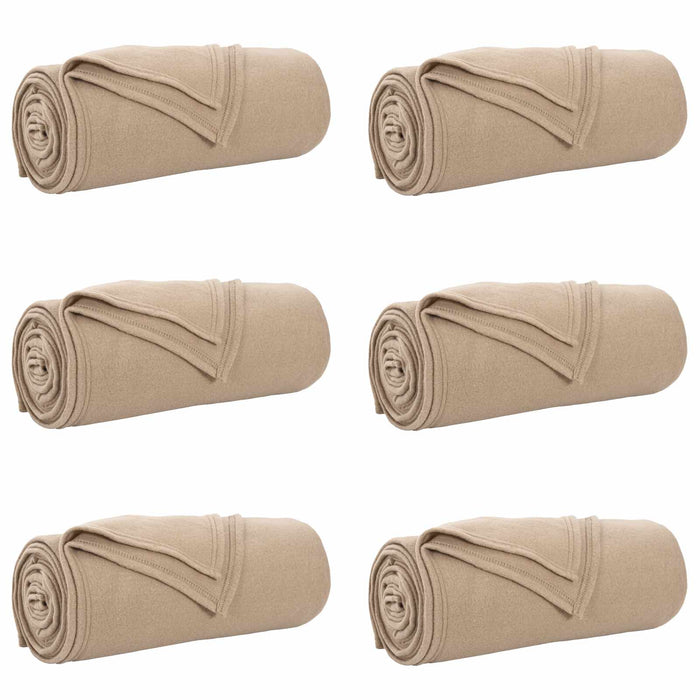 Pături de aruncat 6 pcs Culoare Cămilă 270 x 240 cm Molton - WALTI WALTI