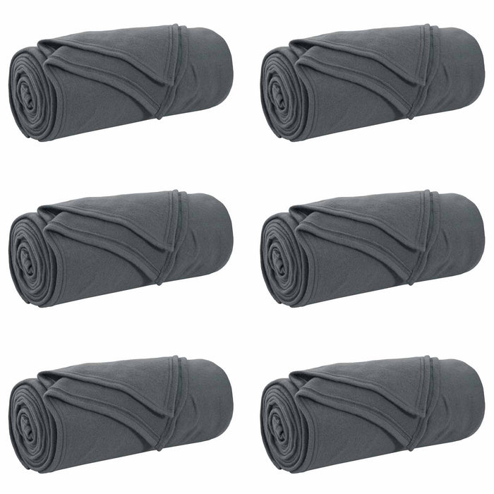 Pături de aruncat 6 pcs Gri închis 170 x 130 cm Molton - WALTI WALTI
