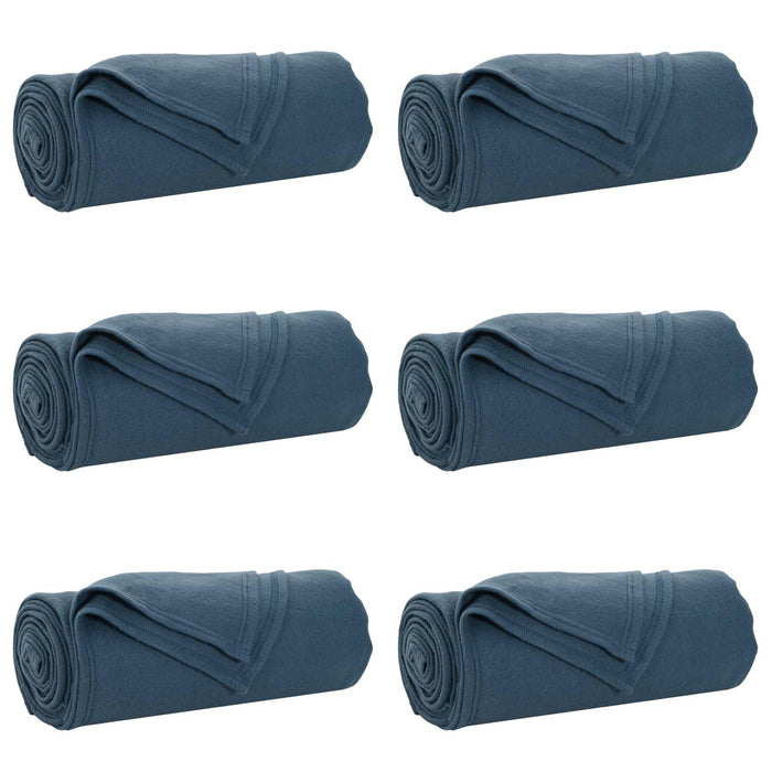 Pături de aruncat 6 pcs Albastru marin 200 x 150 cm Molton - WALTI WALTI