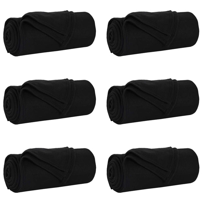 Pături de aruncat 6 pcs Negru 170 x 130 cm Molton - WALTI WALTI