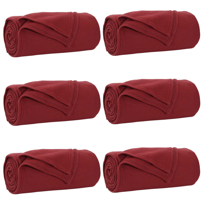 Pături de aruncat 6 pcs Roșu Bordeaux 170 x 130 cm Molton - WALTI WALTI