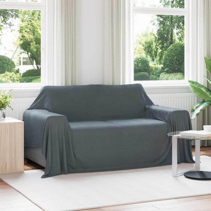 Pătura de aruncat Gri închis 280 x 210 cm Molton - WALTI WALTI