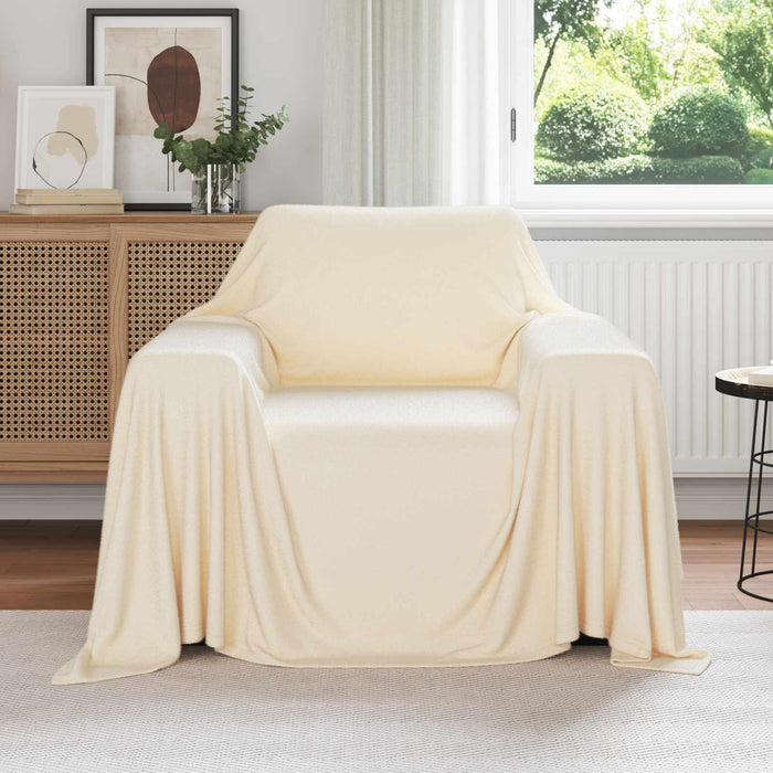 Pături de aruncat 6 pcs Crem 210 x 140 cm Molton - WALTI WALTI