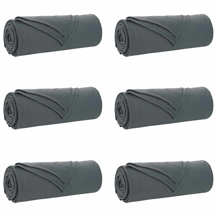 Pături de aruncat 6 pcs Gri închis 280 x 210 cm Molton - WALTI WALTI
